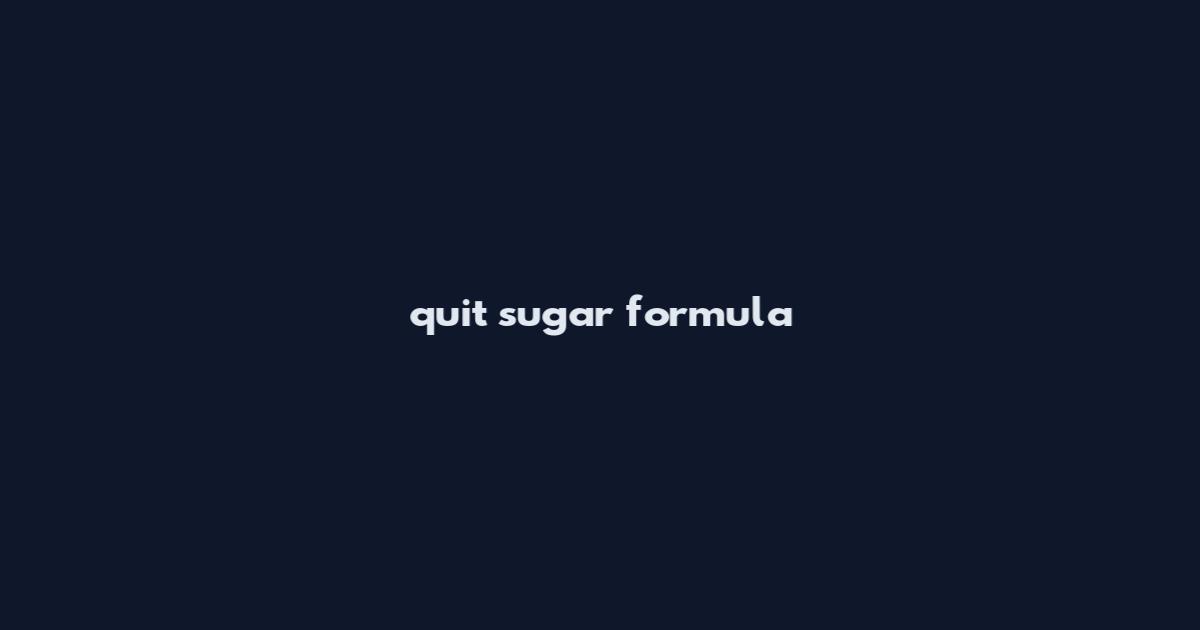 quit sugar formula